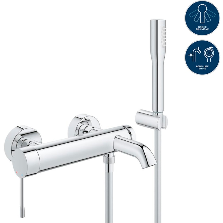 Grohe Essence badkarsblandare med duschset, krom