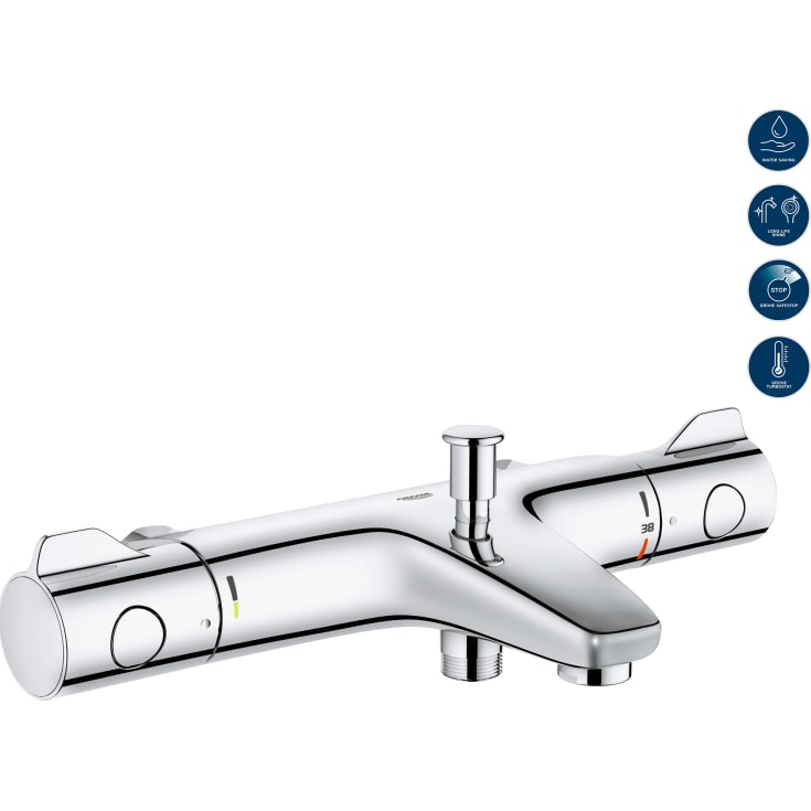 Grohe Grohtherm 800 badekarbatteri, krom