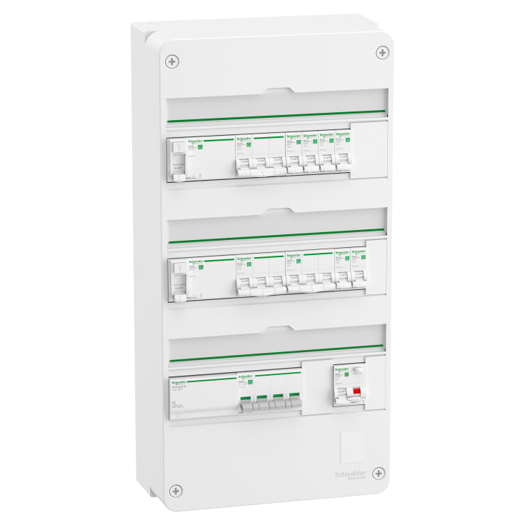 Boligsentral Resi9 3R 2xRCD, 1xRCBO, 6x1PN, 3x3PN MCB, R9HPDK32163