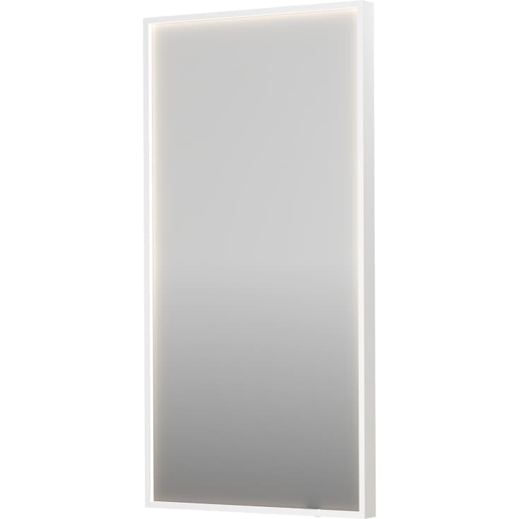 Sanibell Ink SP19 speil med lys, dimbar, duggfri, matt hvit, 50x100 cm