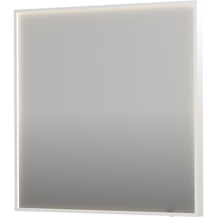 Sanibell Ink SP19 speil med lys, dimbar, duggfri, matt hvit, 80x80 cm