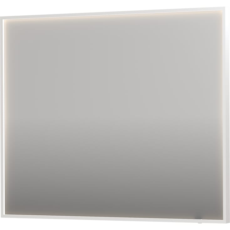 Sanibell Ink SP19 speil med lys, dimbar, duggfri, matt hvit, 100x80 cm