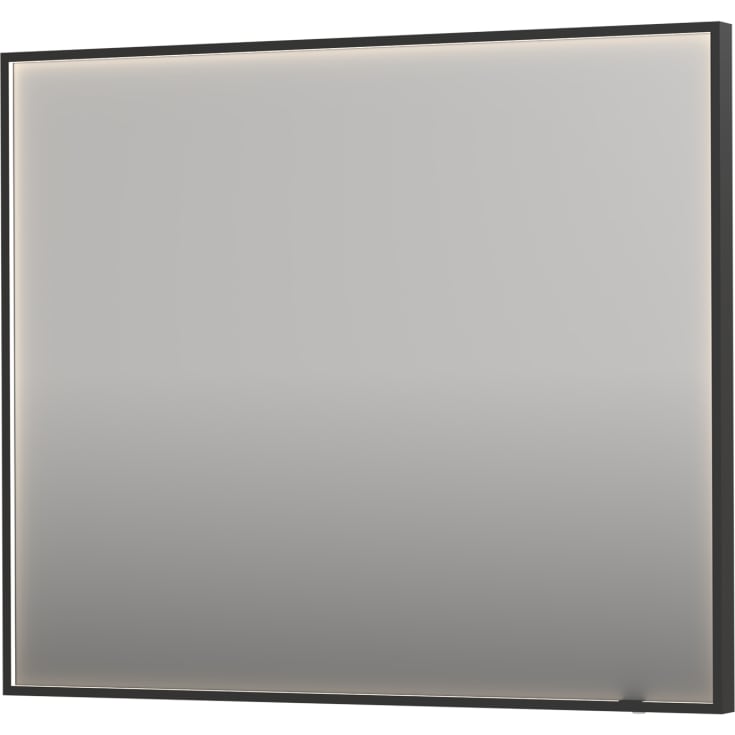 Sanibell Ink SP19 spegel med belysning, dimbar, imfri, borstad svart, 100x80 cm