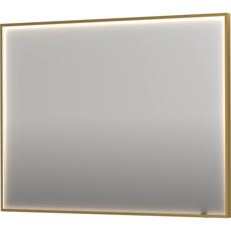 Sanibell Ink SP19 spejl med lys, dæmpbar, dugfri, børstet mat guld, 120x80 cm