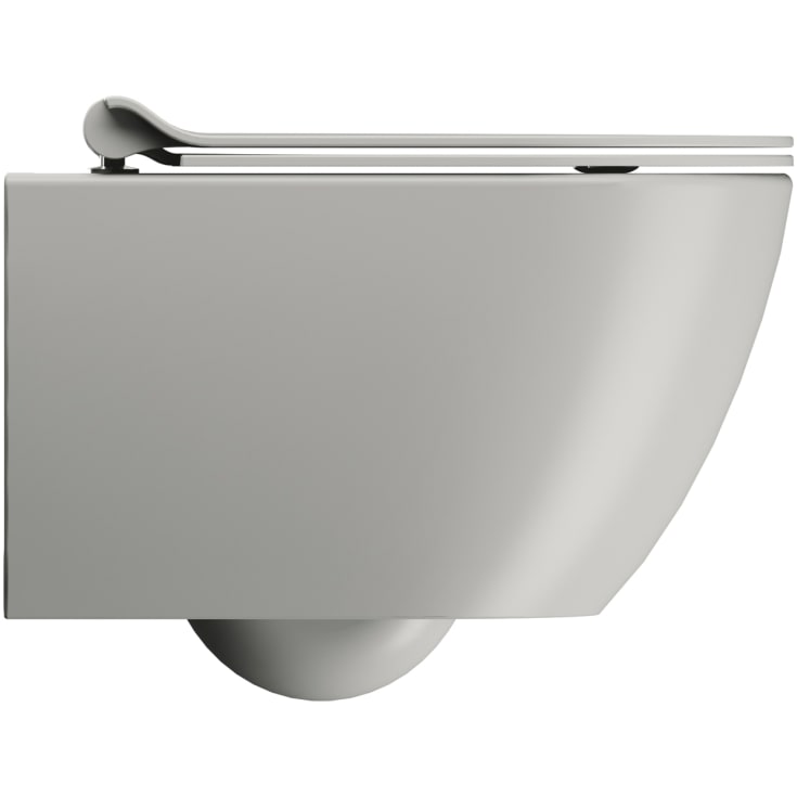GSI Pura væghængt toilet, uden skyllekant, rengøringsvenlig, mat grå