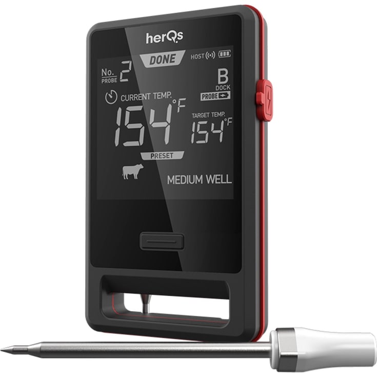 HerQs Pin Pro, 2 x steketermometer med trådløs skjerm, app styring