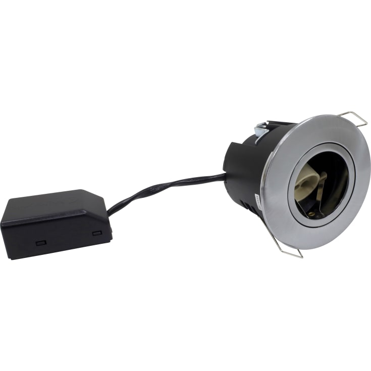 Nordtronic Uni Install Rund downlight, borstad aluminium