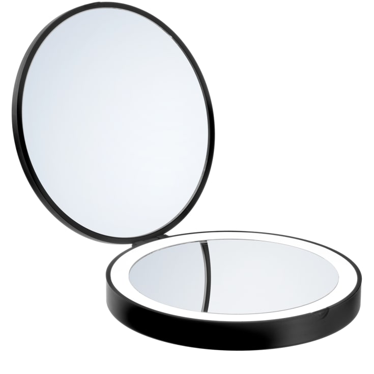Smedbo Outline Lite resespegel med belysning, Ø12 cm, svart