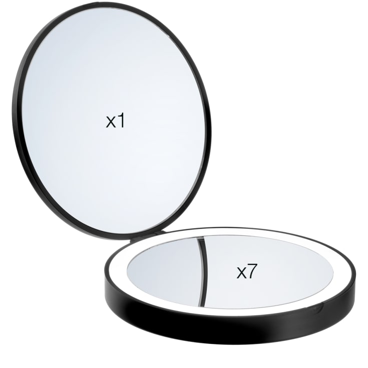Smedbo Outline Lite resespegel med belysning, Ø12 cm, svart