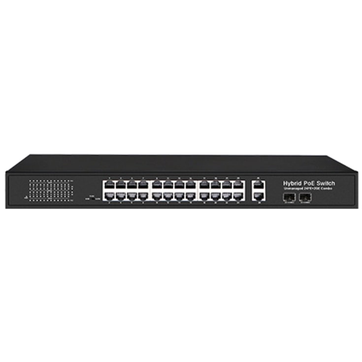 24-Port 10/100 Poe Switch Port 1&2 Support Poe++ 