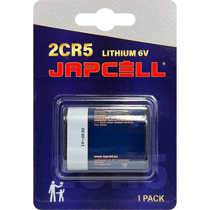 Japcell lithium 2CR5 batteri, til Oras vandhane armatur, 1 stk.