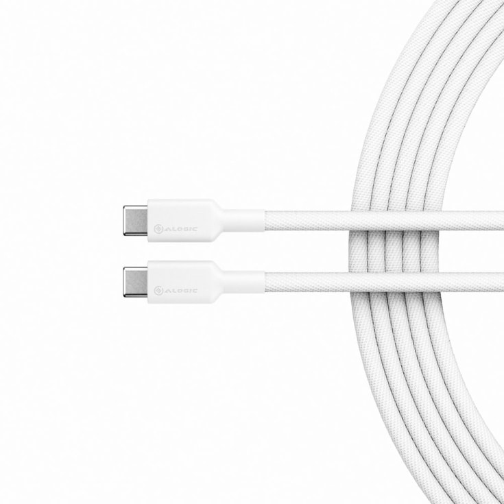 Alogic Elements PRO USB-C till USB-C laddarkabel 5A 1M, vit