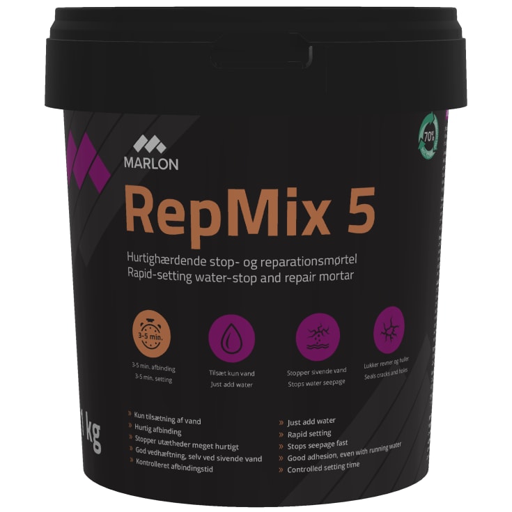 Marlon RepMix 5 stop- og reparationsmørtel, 1 kg