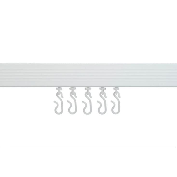 Hefe Bendy badeforhængsstang, 200 cm, hvid
