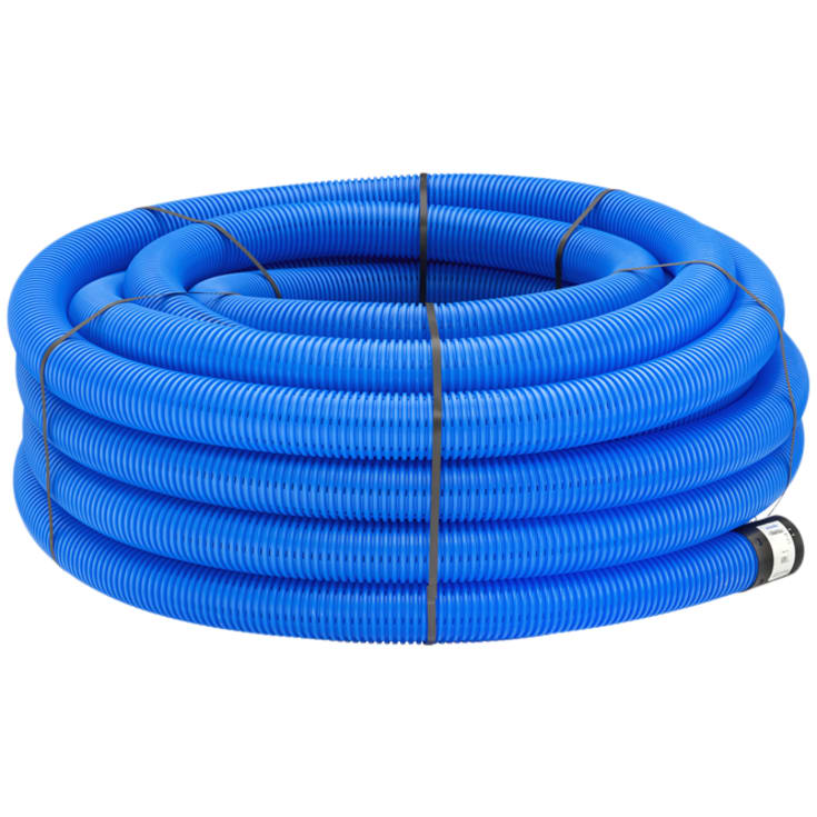 50 meter Uponor PE dräneringsrör 92/80 mm, blå