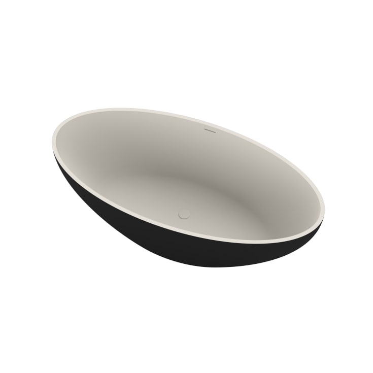 Ideavit SolidEllipse badekar, 180x88 cm, matt svart/hvitt