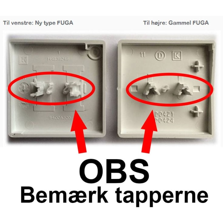 LK Fuga tangent for afbryder (ny type), 1 modul, lysegrå
