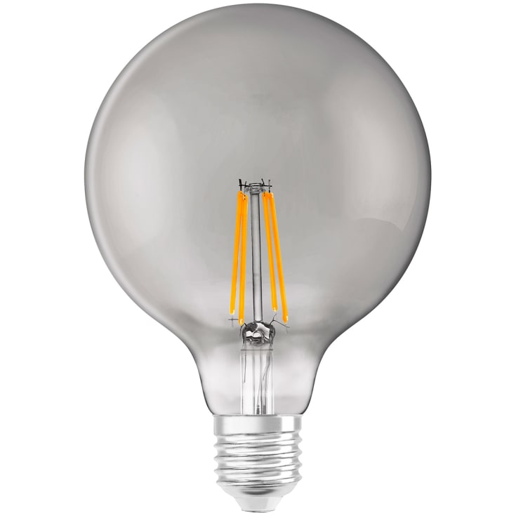 Ledvance Smart+ Wifi E27 globepære, hvit lysfarge, røykfarget, Ø12,4 cm