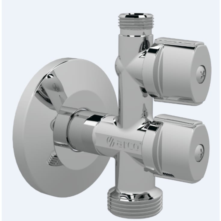 BROEN ARCOFIX Stoppventil 1/2*3/4*3/8 rosett/kontra kort. rote