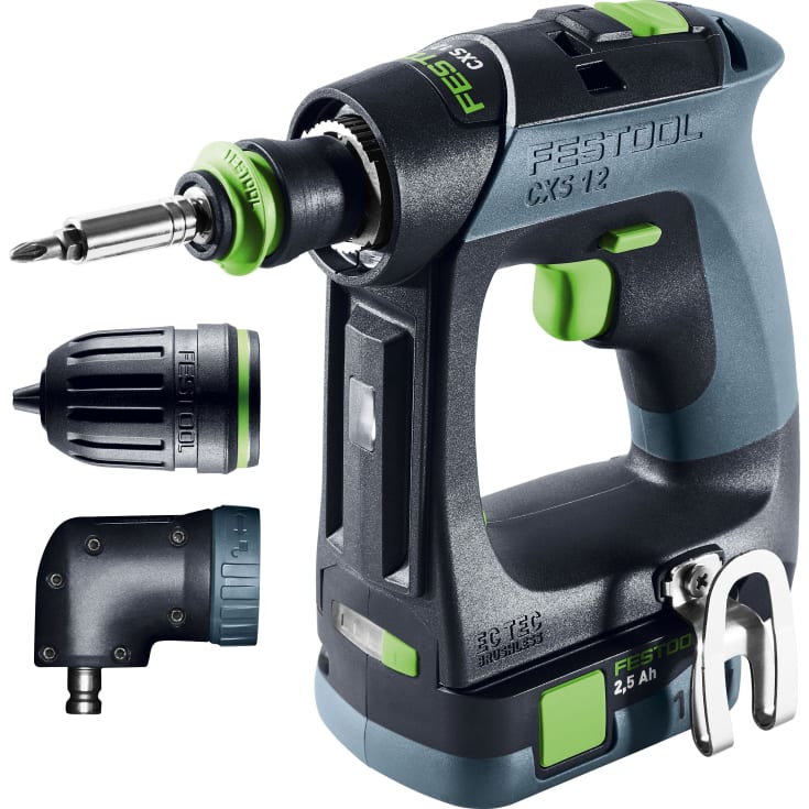 Festool bore-/skruemaskine CXS 12 2,5-Set, 2 x 12V/2,5 Ah