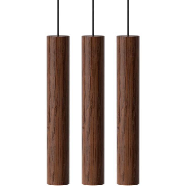Umage Chimes klusterpendellampa, mörkt trä