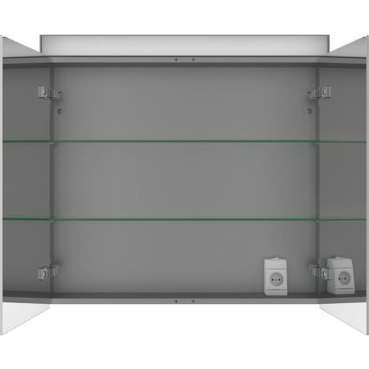 Duravit spejlskab med lys, 81x76 cm, hvid højglans
