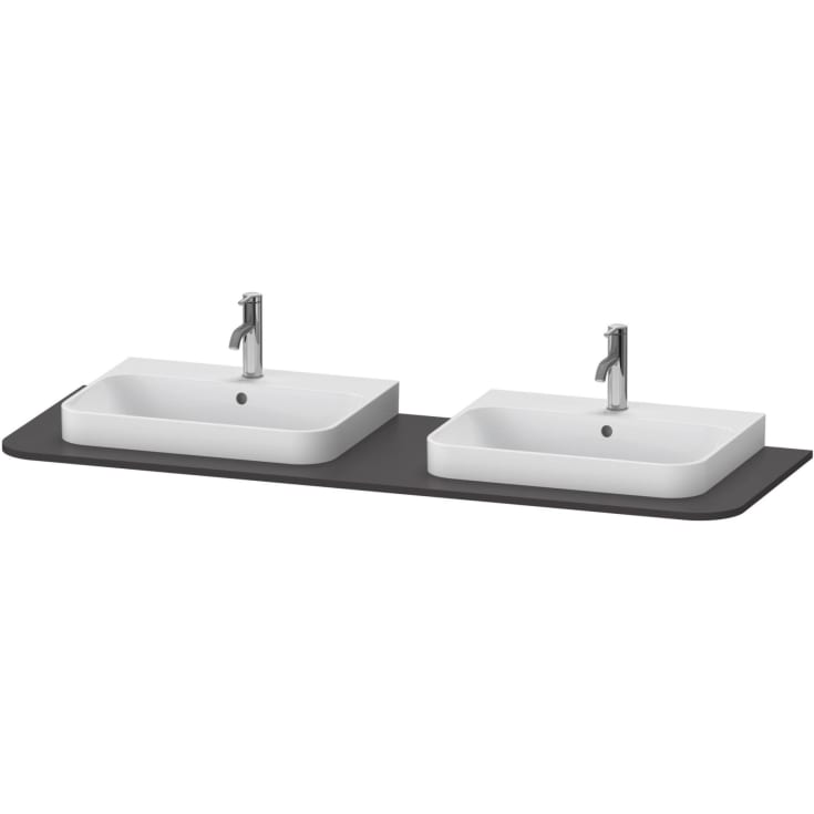 Duravit Happy D.2 Plus bordplade, 160x55 cm, mat sort