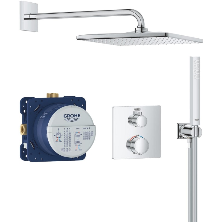 Grohe Precision Cube dusjsett, vannbesparende, krom