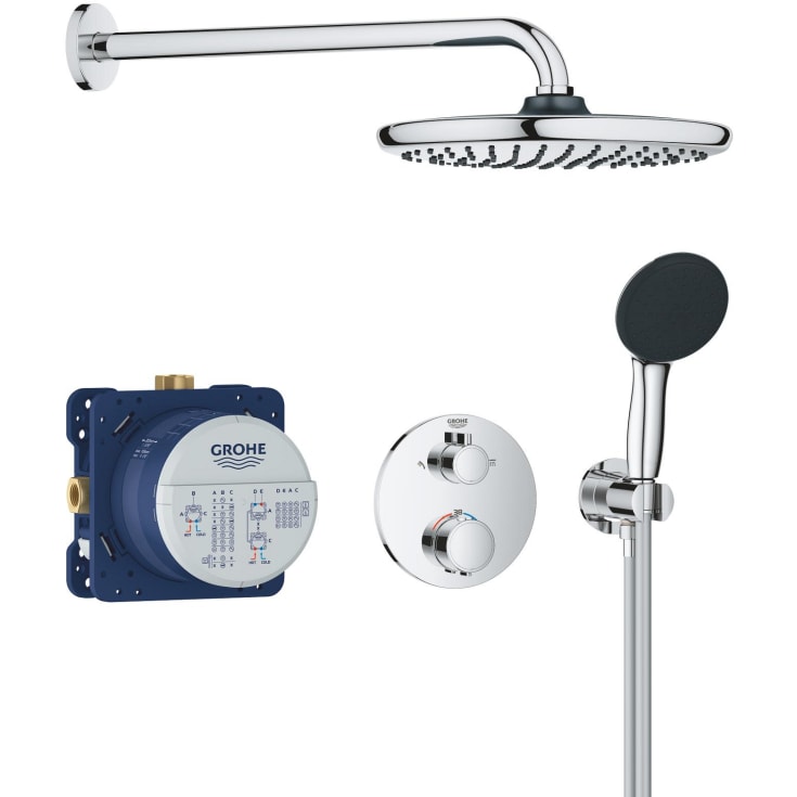 Grohe Precision Thermostat 250 brusesæt, vandbesparende,  krom