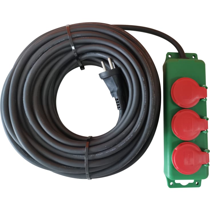 Bandit Kabelsett 3G1.5 20M m/j med slagfast 3-kontakt, IP44