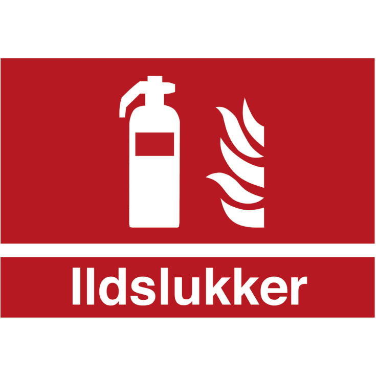 Skilt plast "ildslukker" A4