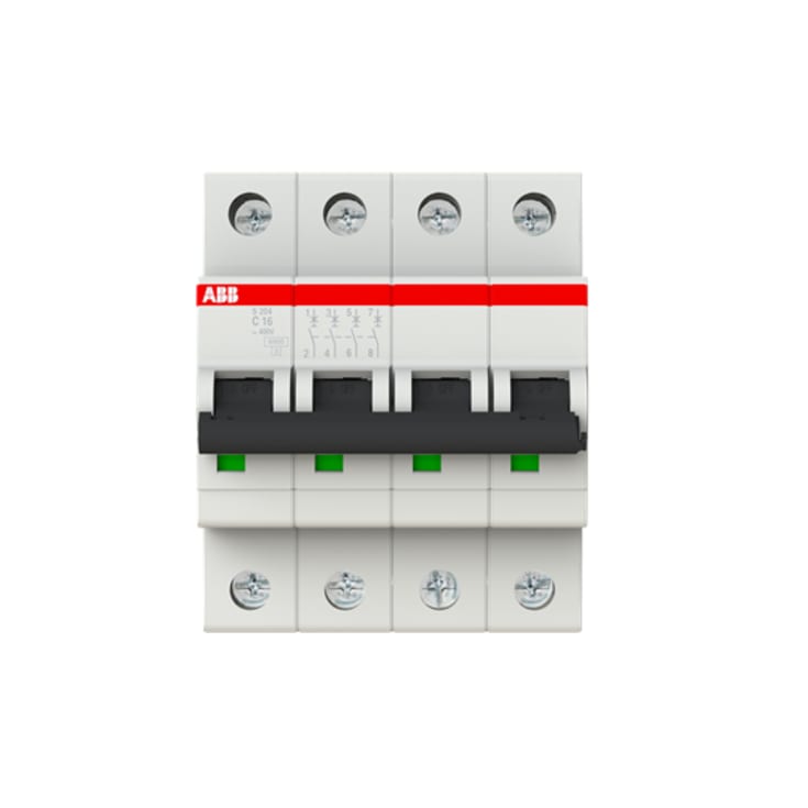 Automatsikring C 16A 4P, 6kA, S204-C16