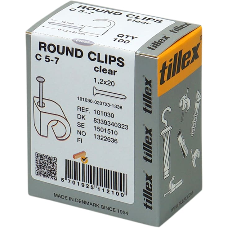 100 stk Clips 5-7/20 mm natur (100)