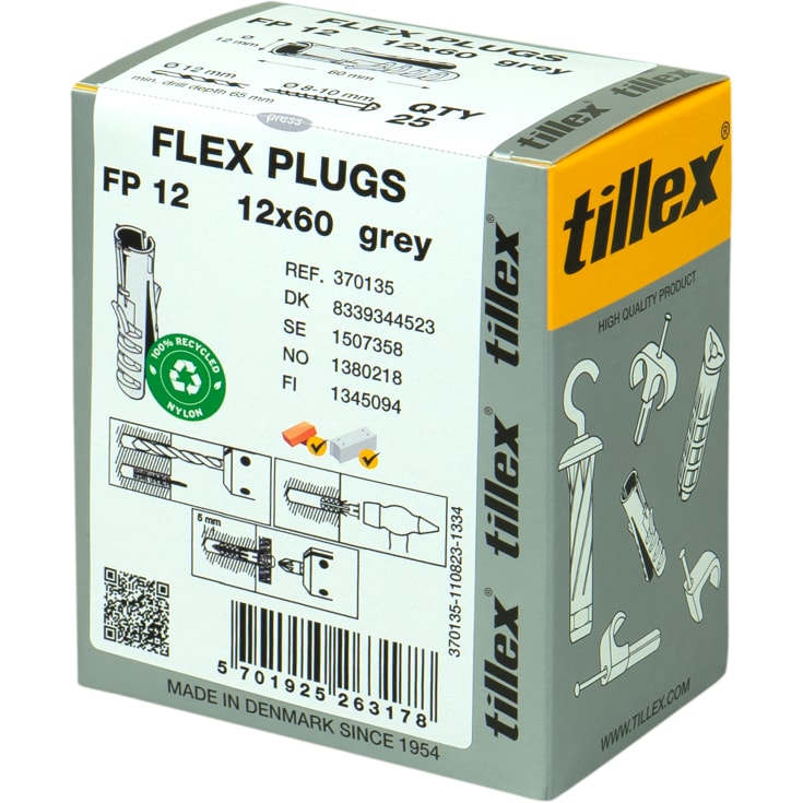 25 stk Tillex FP Flex rawlplug på Ø12x60 mm