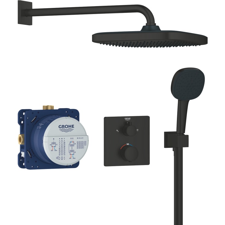 Grohe Precision dusjsett, vannbesparende, matt sort