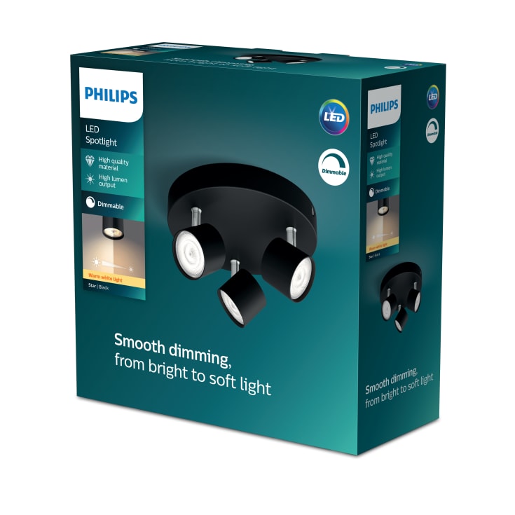 Philips myLiving Star spotlampe, sort