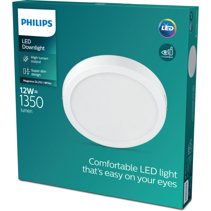 Philips myLiving Magneos plafond, 4000K, Ø21 cm, hvid