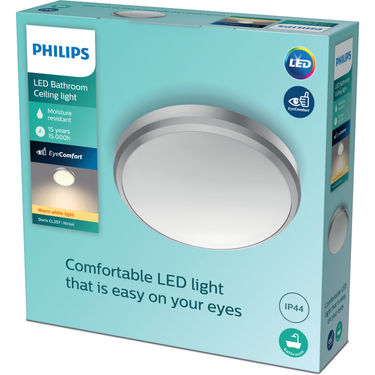 Philips myBathroom Doris plafond, mat krom, Ø28 cm