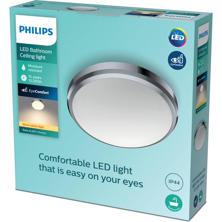Philips myBathroom Doris plafond, krom, Ø28 cm