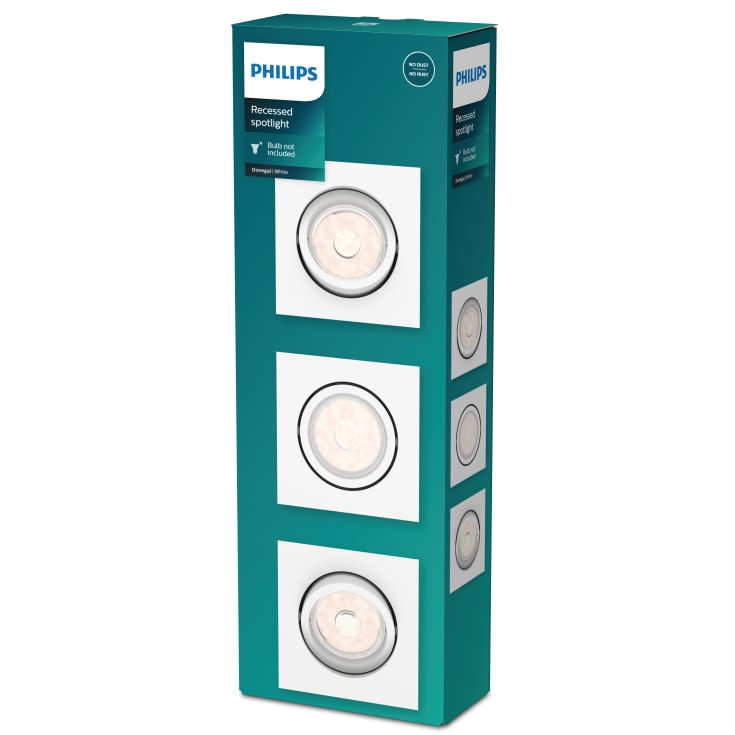 Philips myLiving Donegal downlight, vit, 3-pack
