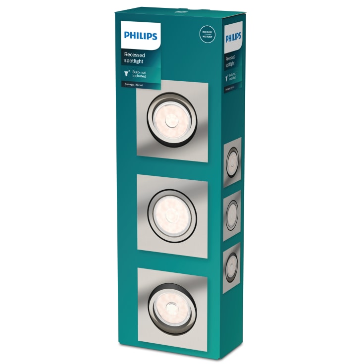 Philips myLiving Donegal downlight, krom, 3-pak