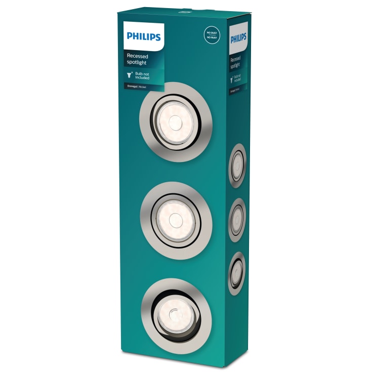 Philips myLiving Donegal downlight, krom, 3-pack