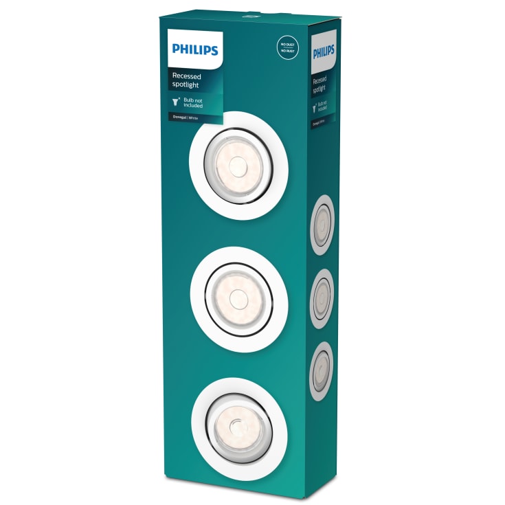 Philips myLiving Donegal downlight, vit, 3-pack