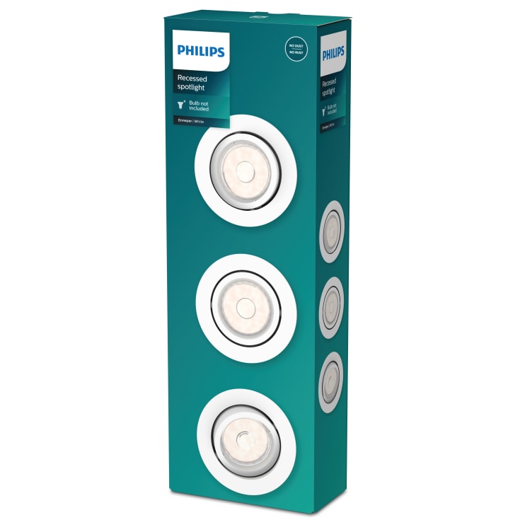 Philips myLiving Enneper indbygningsspot, hvid, 3-pak