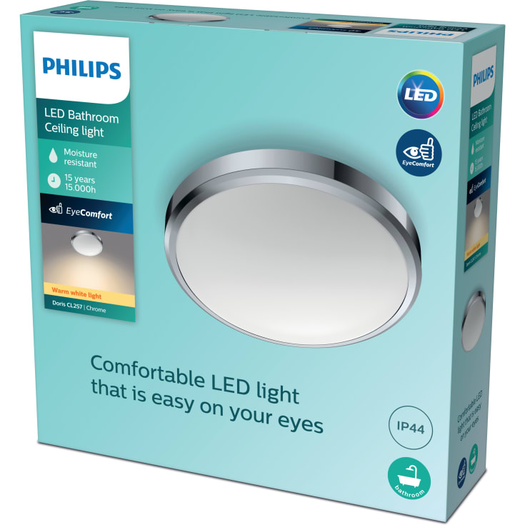 Philips myBathroom Doris plafond, krom, Ø35 cm