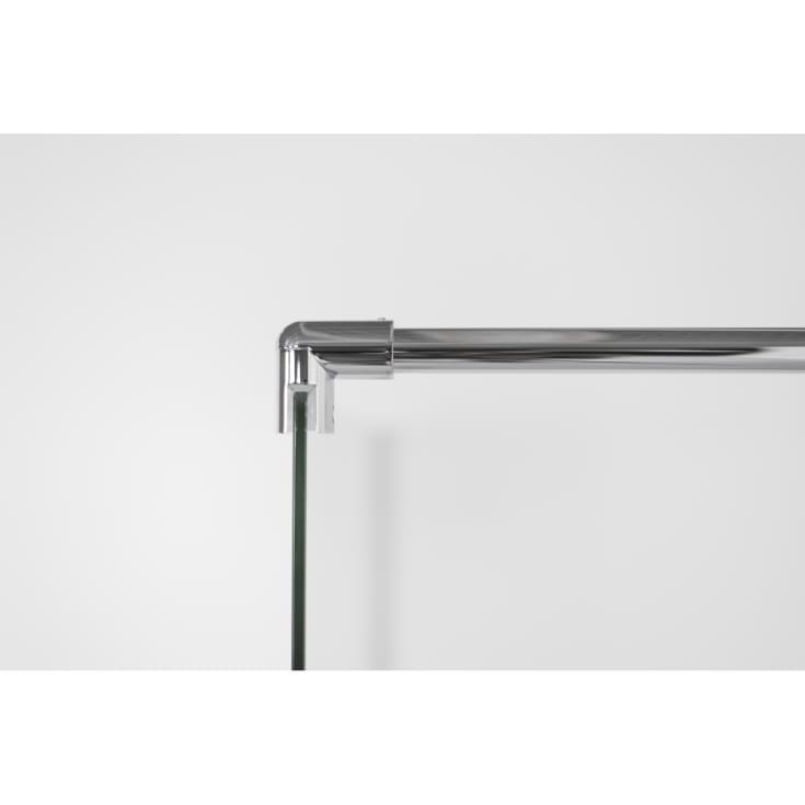 Brasta Dija duschvägg, 90 cm, klart glas, krom profil