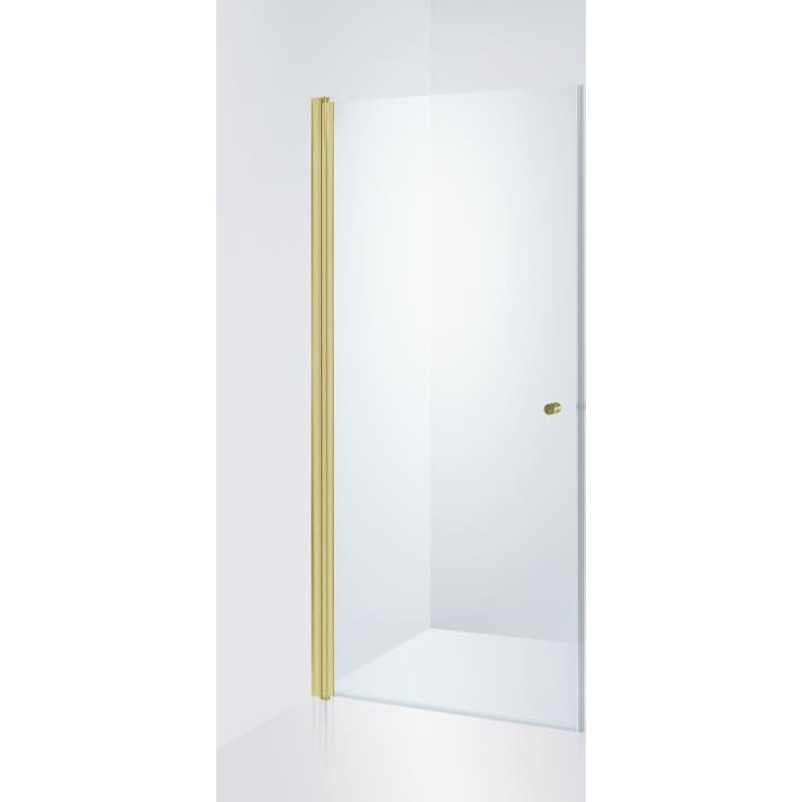 Brasta Viktorija brusedør, 80x200 cm, klart glas, guld profil