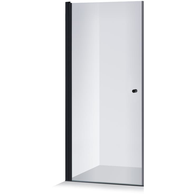 Brasta Viktorija brusedør, 90x200 cm, klart glas, sort profil