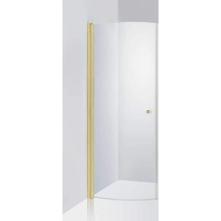 Brasta Katarina 1/2 duschdörr, 90x190 cm, klarglas, guld profil