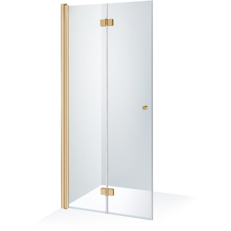 Brasta Simona foldedør, 77,3 cm, venstre, klart glas, guld profil